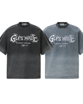 ウォッシュド加工 ラグランダメージロゴTシャツ