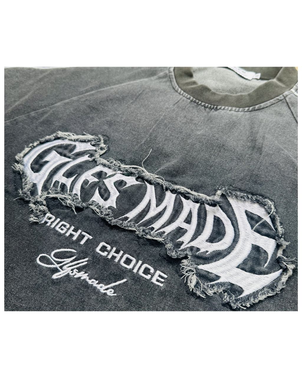 ウォッシュド加工 ラグランダメージロゴTシャツ