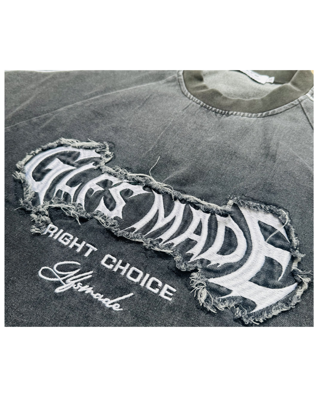 ウォッシュド加工 ラグランダメージロゴTシャツ