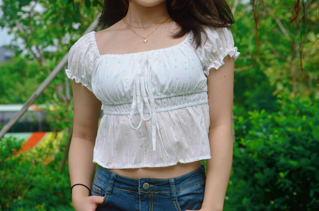 《泰國製造》粉彩色波點上衣