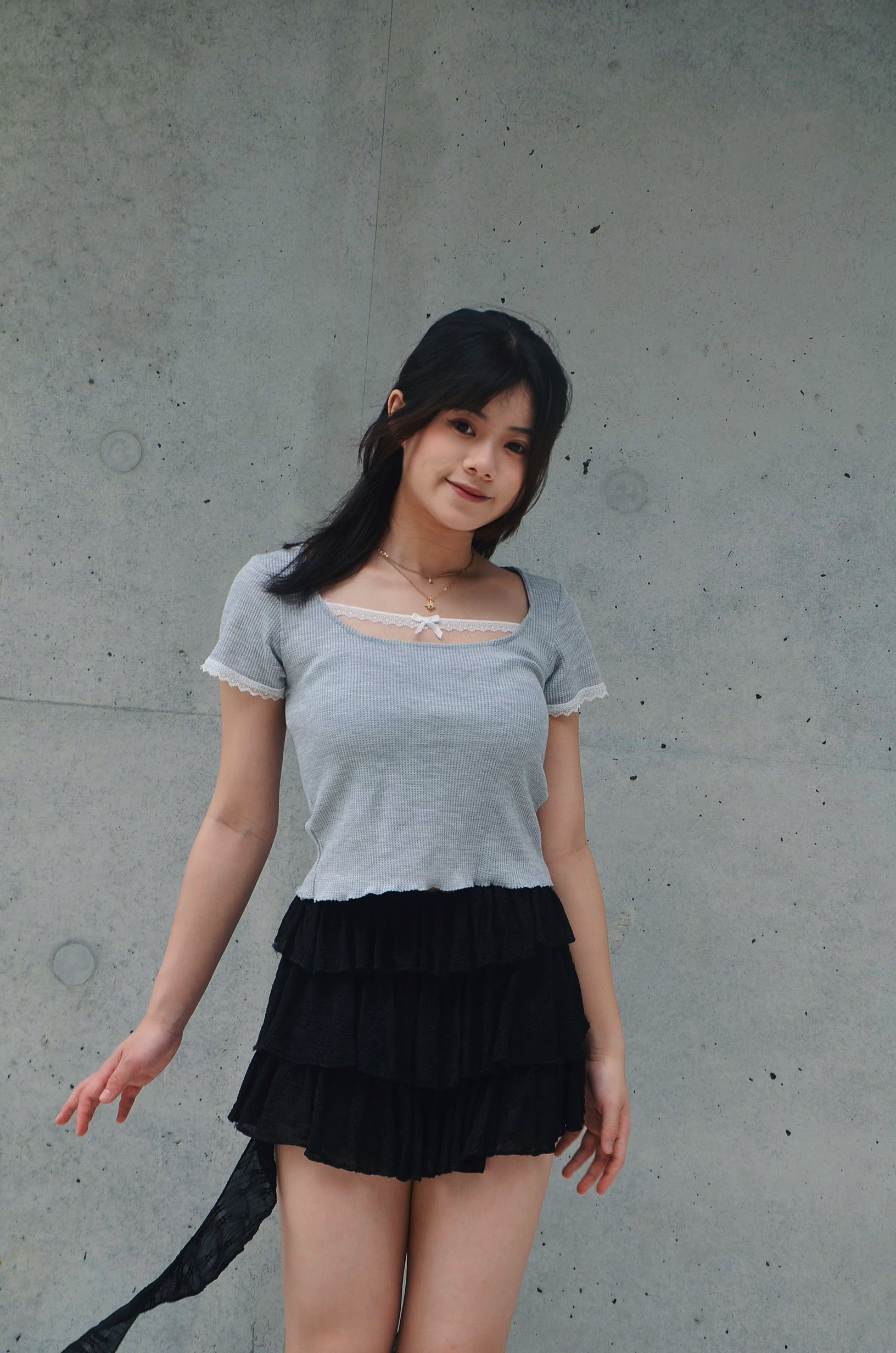 《泰國製造》*online優惠* 灰色蝴蝶結上衣