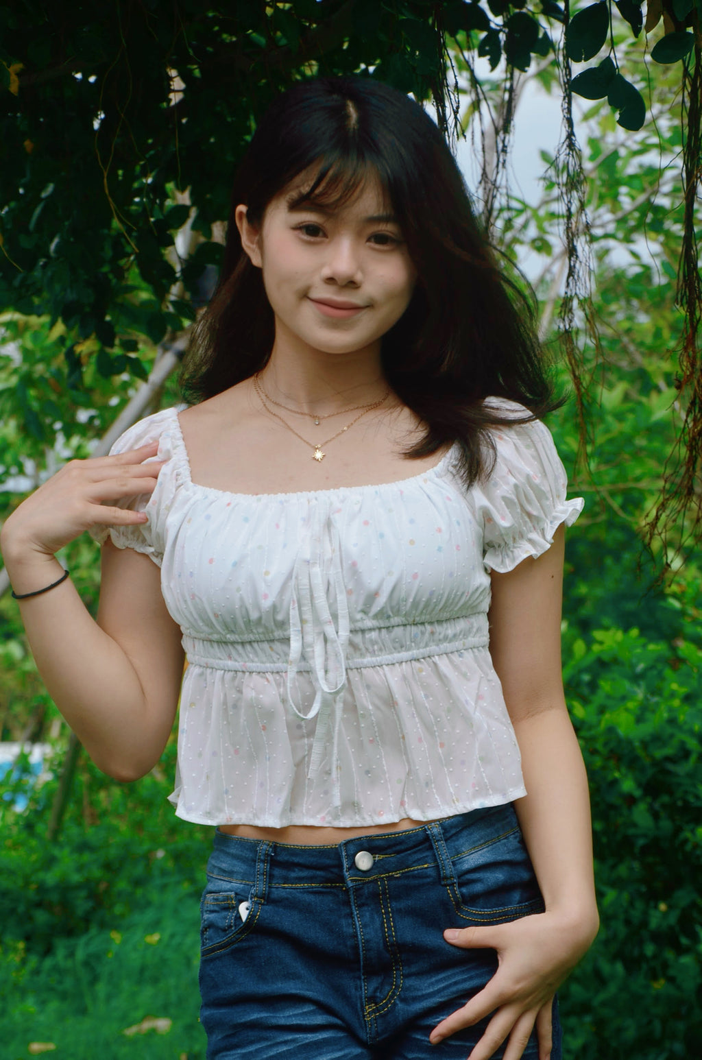 《泰國製造》粉彩色波點上衣