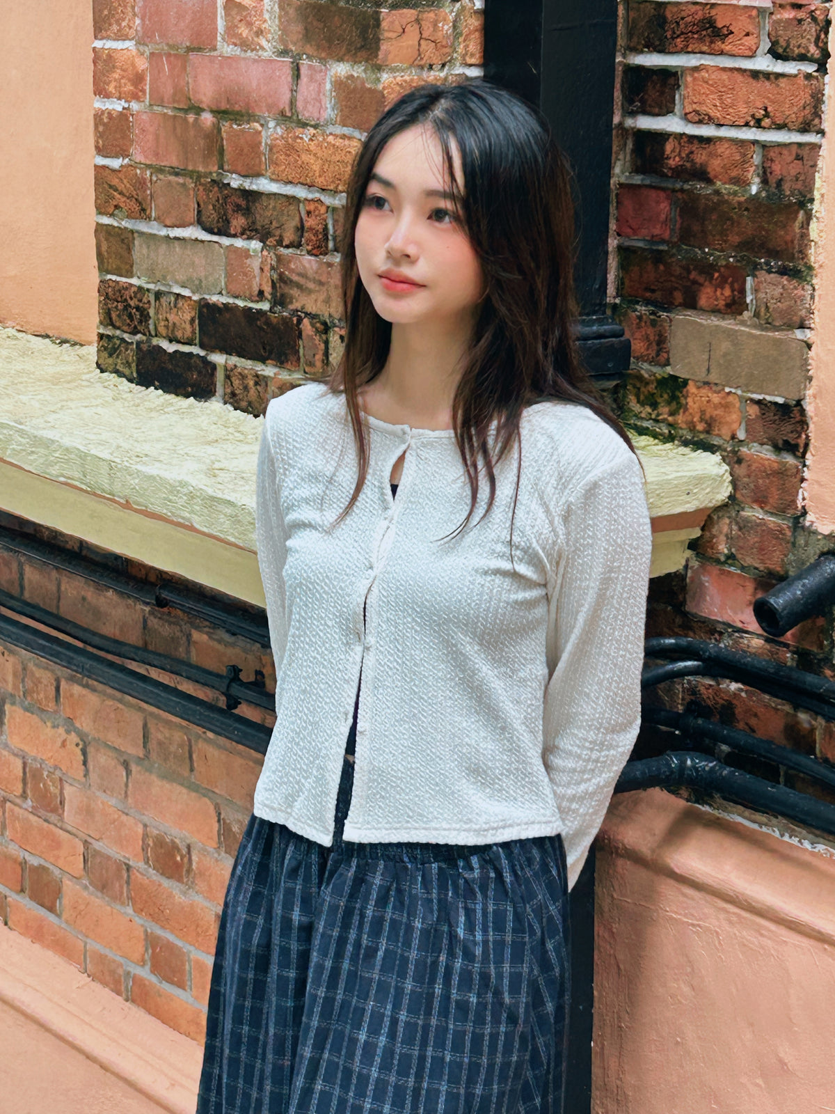 《自家設計》法式立體壓紋開襟外套