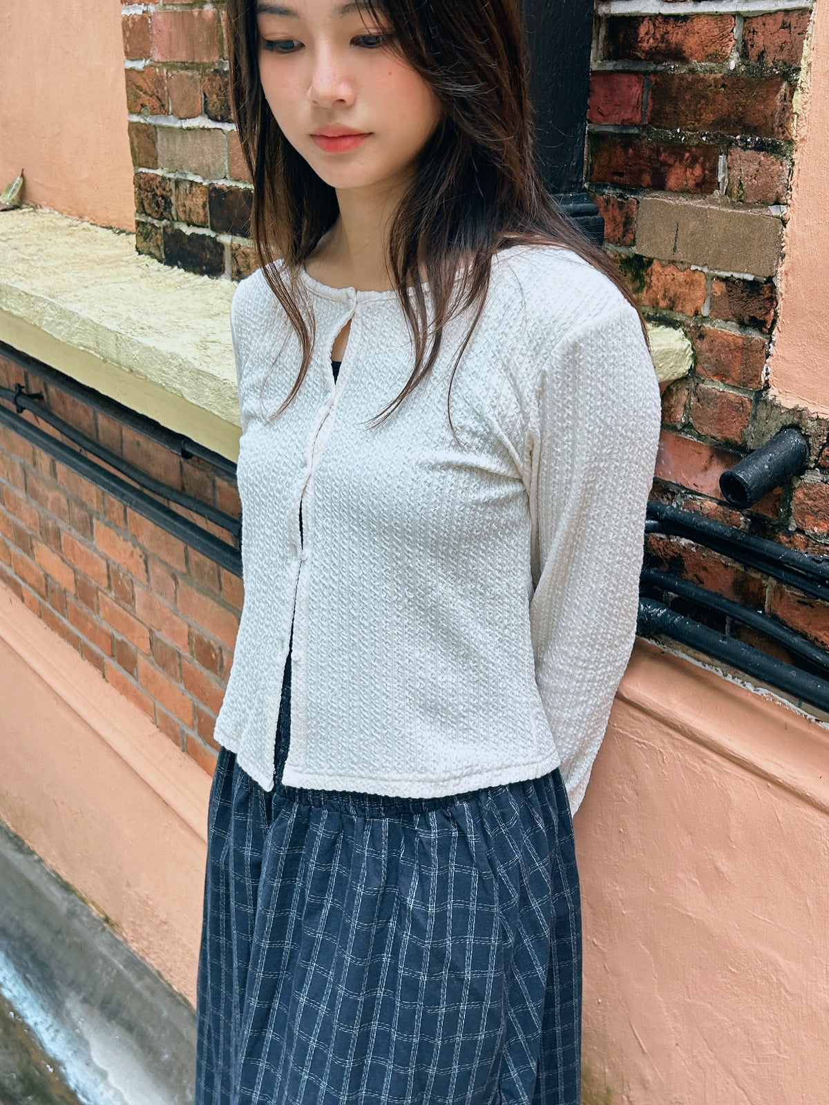 《自家設計》法式立體壓紋開襟外套